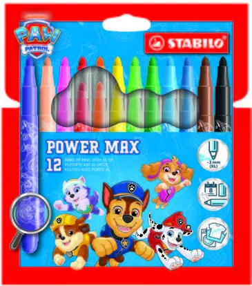 Stabilo Power Max Pack de 12 Rotuladores Punta Gruesa Tinta Lavable Colores Surtidos