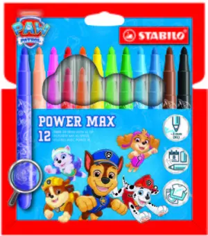 Stabilo Power Max Pack de 12 Rotuladores Punta Gruesa Tinta Lavable Colores Surtidos