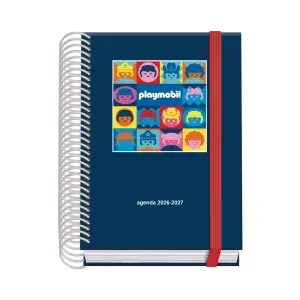 Dohe Agenda Escolar Prime Playmobil A6 26/27 Espiral Azul Marino 12x17x3cm