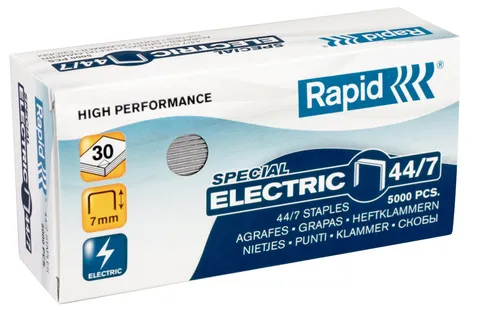 Rapid Strong 44/7 Electric Caja de 5000 Grapas 44/7 - Hasta 70 Hojas Galvanizadas
