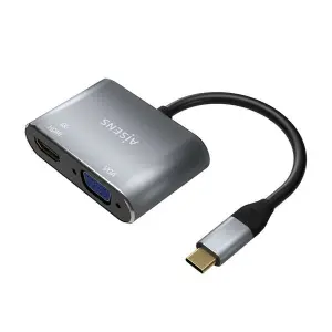 Aisens Conversor USB-C a VGA/HDMI 4K 15CM Color Gris