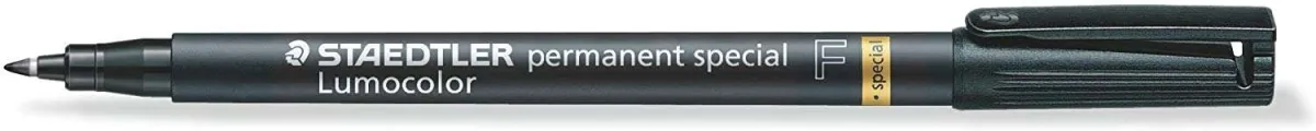Staedtler Lumocolor Permanent 319 Rotulador Permanente De Punta Fina - Trazo 0.6Mm - Para Aplicaciones Especiales - Secado Rapido - Color Negro
