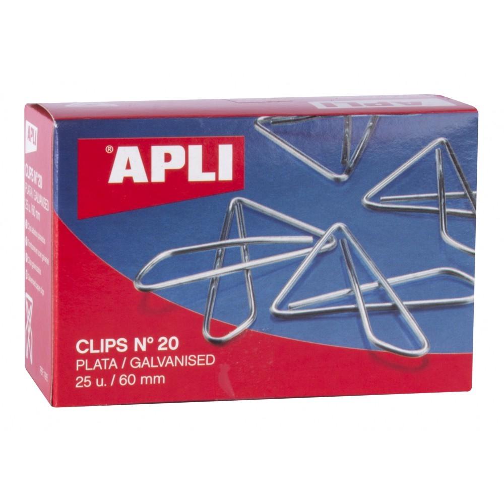 Apli Clips Mariposa Nº 20 - 60Mm Caja 25 Ud Plateados