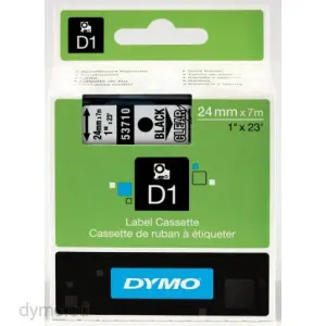 Dymo Cinta Transferencia Térmica D1 Negra Sobre Transparente 24mm x 7m Polyester