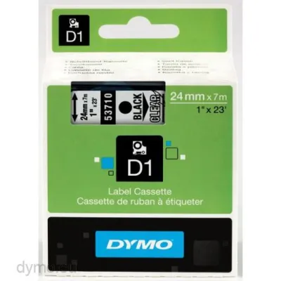 Dymo Cinta Transferencia Térmica D1 Negra Sobre Transparente 24mm x 7m Polyester