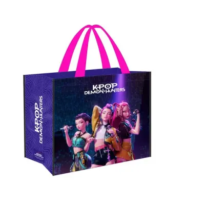 Safta K-Pop Demon Hunters Shopper Bolsa Reutilizable 36L Asas de Mano Polipropileno 45x40x20cm Azul Noche