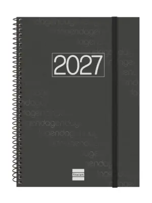 Finocam Agenda Anual 2027 Espiral Semana Vista Horizontal E10 155x212mm Negro