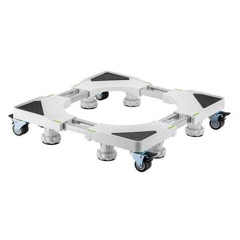 Cromad Soporte/Base Ajustable Serie Pro Con Ruedas Para Nevera Y Lavadoras - Color Blanco