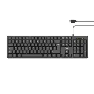 Ewent EW3112 Teclado Oficina USB y PS/2 QWERTY Portugués Negro