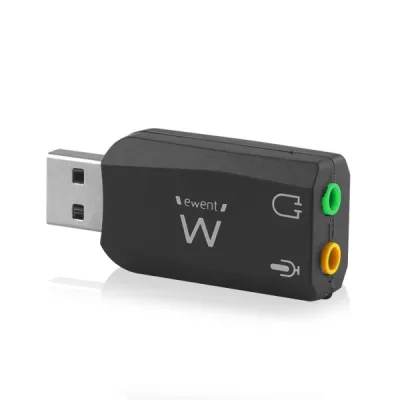 Ewent EW3751 Adaptador USB Audio 5.1 con 2 Conectores 3.5mm para Micrófono y Altavoces