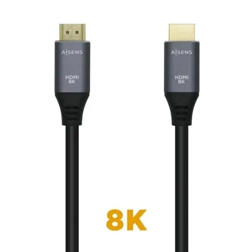 Aisens Cable Hdmi V2.1 Premium Alta Velocidad Hec 8K@60Hz 48Gbps A/M - A/M Gris/Negro 1,5M