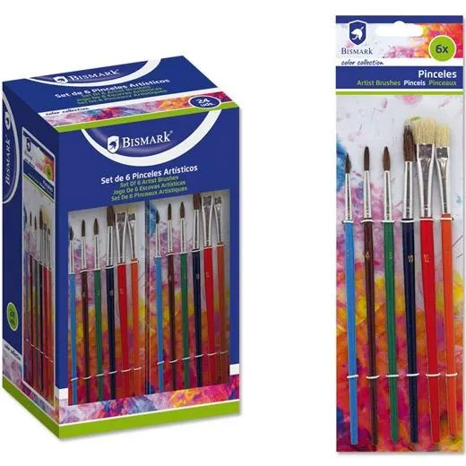 Bismark Set 6 Pinceles Colores Surtidos