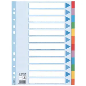 Esselte Separadores A4 12 Posiciones Multitaladro 6 Colores Cartón