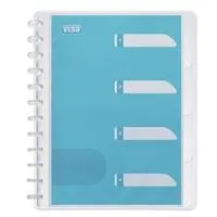 Elba Carpeta Variozip A4 con 30 Fundas, 4 Separadores e Índice Transparente