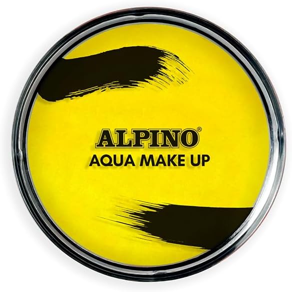 Alpino Aqua Make-Up Polvera De Maquillaje Facial Acuarelable - Se Lava Con Agua Y Jabon - Color Amarillo