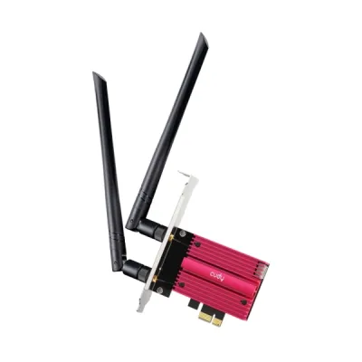 Cudy Adaptador De Red Pcie Tribanda Wifi 7 Be9300 - Bluetooth 5.4 - Disipador Termico - Color Negro/Rojo