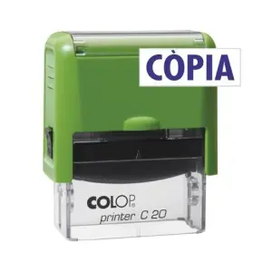 Colop Sello Printer C20 Fórmula "Còpia" Almohadilla E/20 14x38mm Azul Carcasa Rojo y Verde