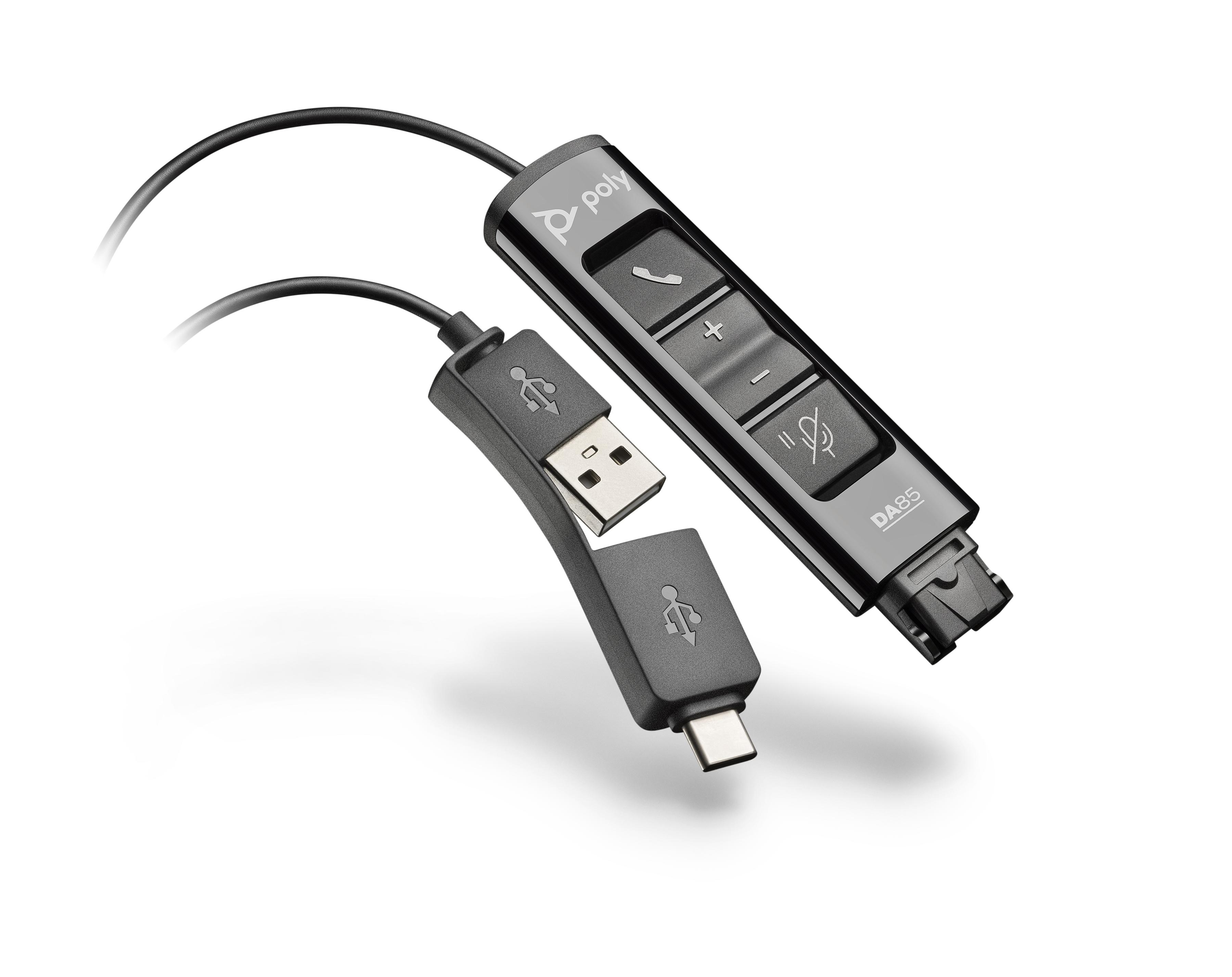Hp Poly Adaptador Para Auriculares Da75 Qd A Pc, Puerto Usb