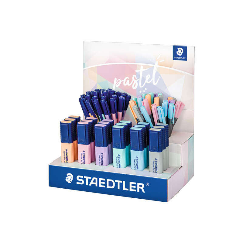 Staedtler Expositor Con 78 Rotuladores Pastel - Modelos Textsurfer Classic, Triplus, Triplus Fineliner - Colores Surtidos