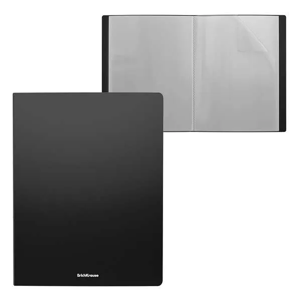 Erichkrause Matt Classic Carpeta Con 30 Fundas - Tamaño A4 - Color Negro