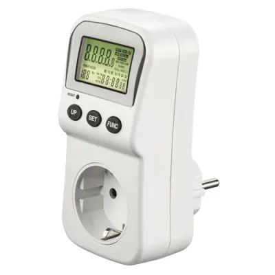 Hama Enchufe Contador Digital de Consumo 3680W con Pantalla LCD Color Blanco