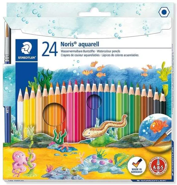 Staedtler Lápices De Colores Noris Aquarell Con Pincel Surtidos En Estuche 24 Ud