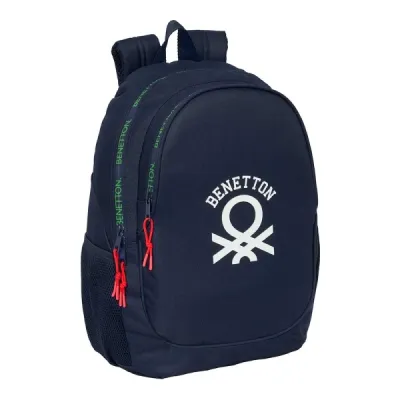 Safta Benetton Together Mochila Adaptable a Carro 23L Azul Marino con Dos Compartimentos y Tirador Doble