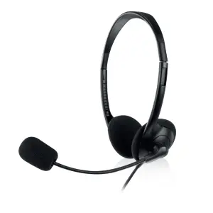 Ewent Auriculares Estereo USB - Microfono Integrado - Cable de 2.1m - Color Negro