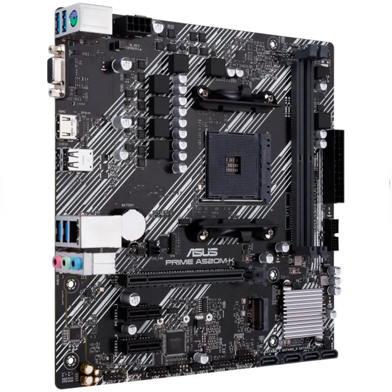 ASUS PRIME A520M-K Placa Base M-ATX AM4 2 DDR4 3200MHz HDMI VGA 3 PCIe M.2 RAID 4 USB 3.2