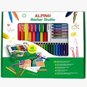 Alpino Rotuladores Marker Studio Set de 48 Colores Surtidos