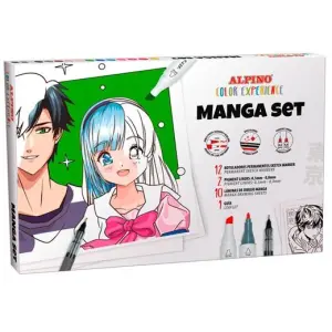 Alpino Set de Rotuladores Manga Color Experience 14 Unidades con Láminas y Guía