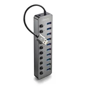 NGS Hub USB 3.0 de 10 Puertos con Interruptores - Velocidad de Hasta 5Gbps