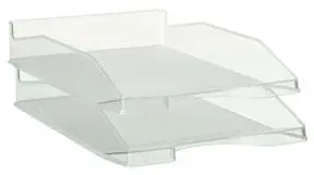 Archivo 2000 Bandeja Apilable 3 Posiciones Fondo Liso DIN A4 345x255x60 mm Cristal Transparente