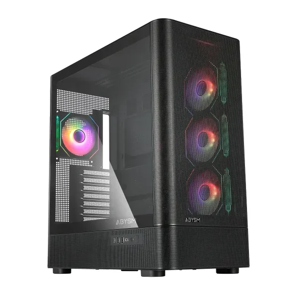 Abysm Danube Sava H500 Ii Caja Torre Atx, Itx, Micro Atx - Lateral De Cristal Templado - 3.5" Y 2.5" - Usb-A, Usb-C Y Audio - 4 Ventiladores Argb Instalados - Soporta Refrigeracion Liquida