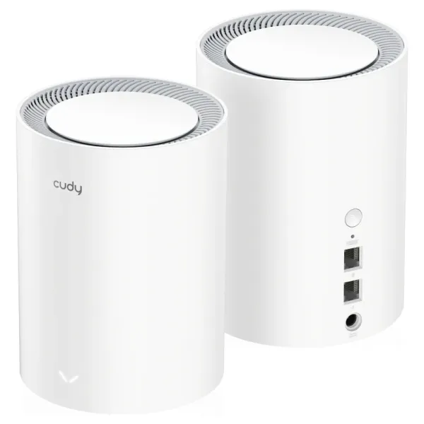Cudy Ax3000 Pack De 2 Sistemas Wifi 6 Mesh Ax3000 2.5G Dual Band - Admite Ancho De Banda De 20/40/80/160Mhz - 1X Puerto Lan 10/100/1000Mbps, 1X Puerto Wan 2.5Gbps - 5 Antenas Internas
