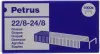 Petrus Caja de 1000 Grapas 22/8-24/8 Cobreadas Hasta 40 Hojas Patilla 8mm
