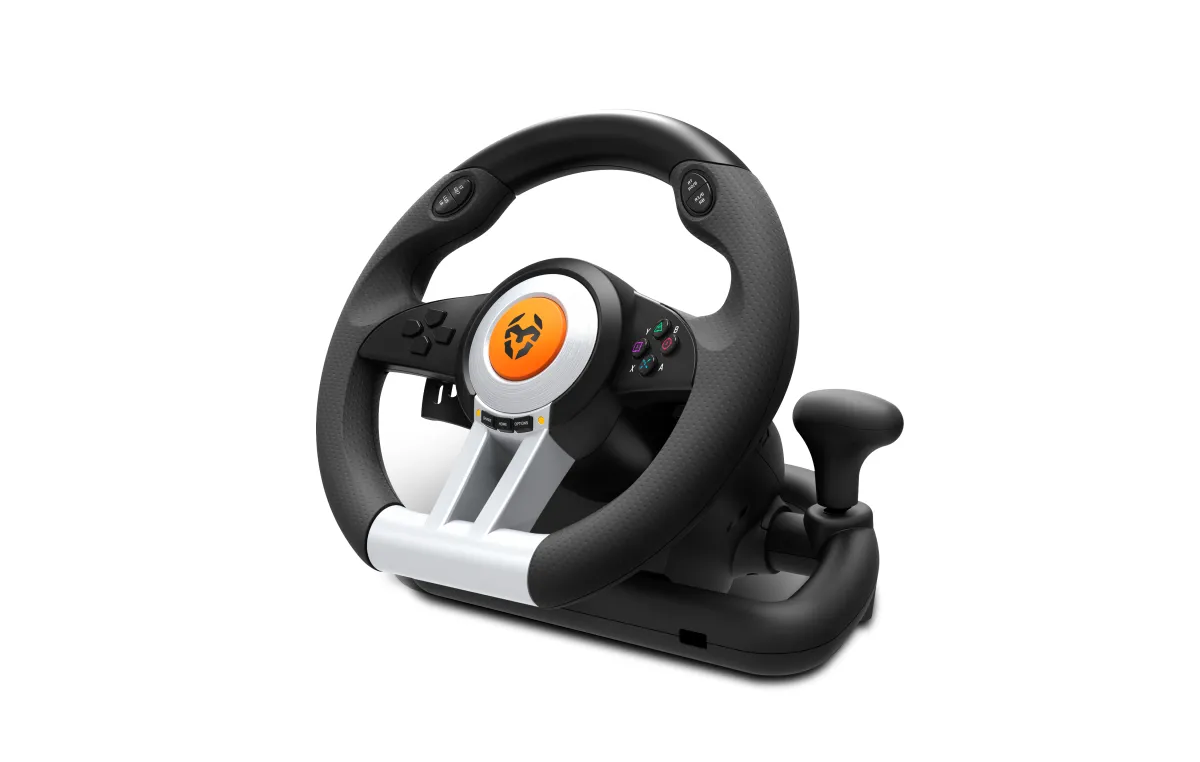 Krom Juego de Volante y pedales K-Wheel Multip.