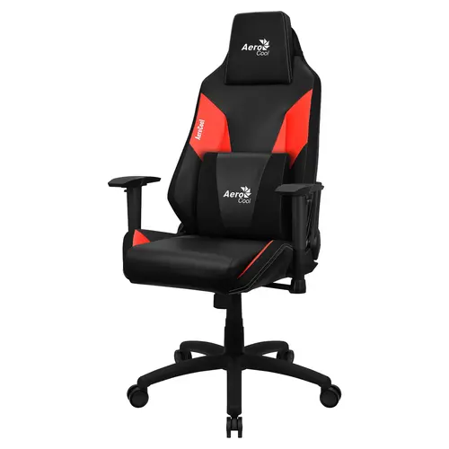 Silla Gamer Aerocool Admiral Diseño Gaming Profesional Negra Con Detalles En Rojo Sistema Air Reposabrazos 2D Cojin Lumbar Respaldo Ajustable 90º- 18