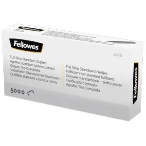 Fellowes Grapas De Carga Completa 26/6 Plata Caja De 5000 Unidades