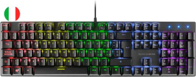 Mars Gaming Teclado Mecanico RGB MK422 - Tecnologia Antipolvo - Efectos de Iluminacion Rainbow - Teclas Ultra-resistentes - Funciones Multimedia y Modo Juego - PR de 1000Hz - Anti-Ghosting Avanzado - Compatibilidad Multiplataforma - Color Negro