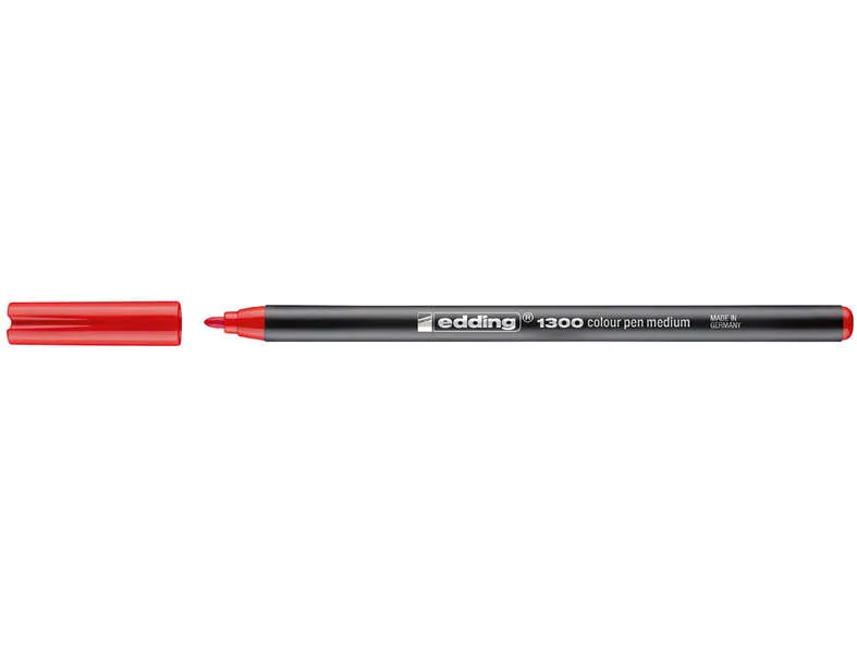 Edding 1300 Rotulador Punta Redonda 2 mm Tinta Base Agua Color Rojo