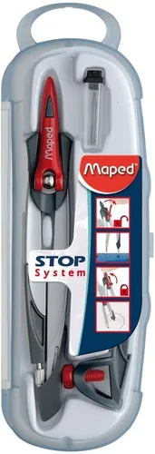 Maped Compás Stop System con Adaptador - Estuche de 3 Piezas