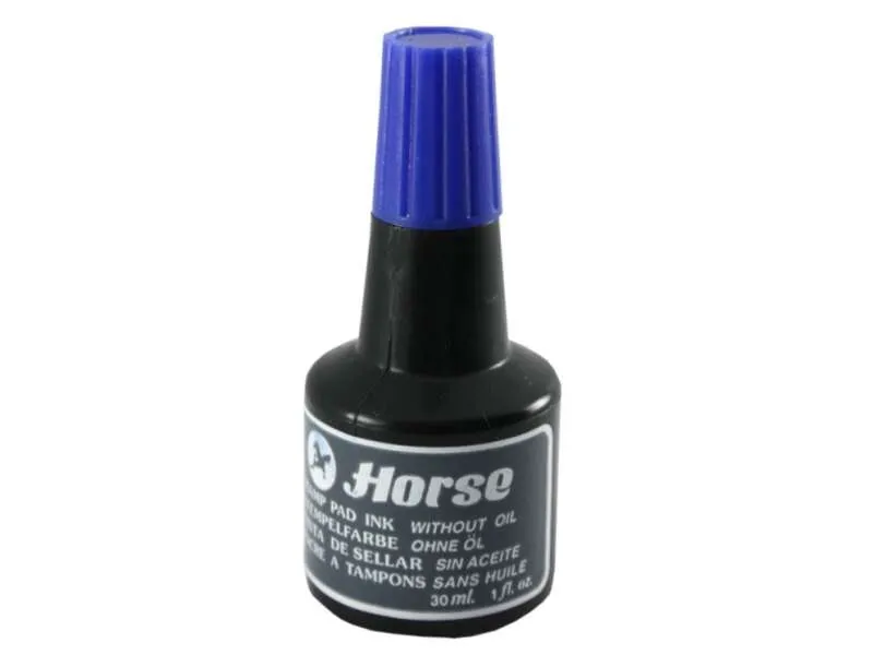 Horse Bote De Tinta Para Tampon 30Ml - Sin Aceite - Color Azul