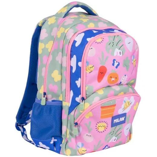 Milan Mochila Escolar 4 Cremalleras 25L Serie Especial Green & Grow