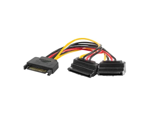 Lanberg Ca-Sasa-10Cu-0015 Cable De Sata 0,15 M Sata De 15 Pines 2 X Sata De 15 Pines Negro, Rojo, Amarillo