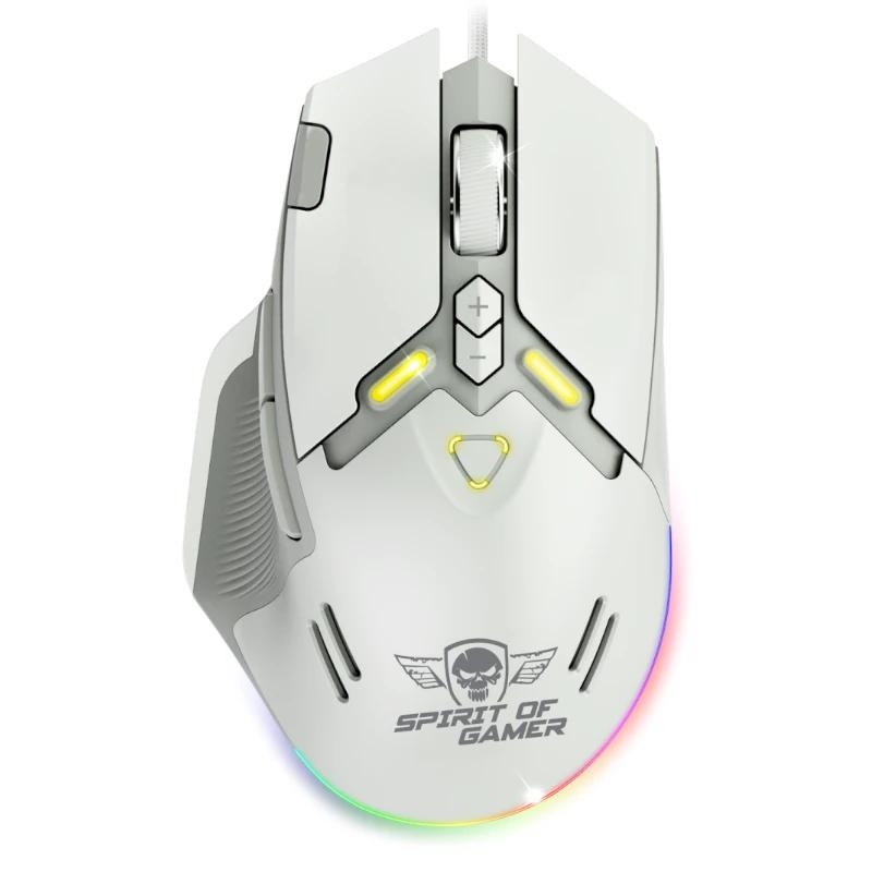 Spirit Of Gamer Ratón Elite M60 Blanco Rgb