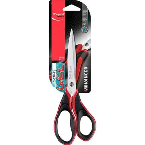 Maped Tijeras Multiusos Advanced Soft Gel 21cm Asimétricas Mango Negro/Rojo