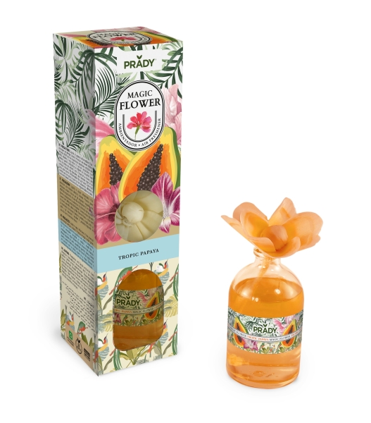 Prady Ambientador Magic Flower Tropic Papaya - Frasco De Cristal 100Ml