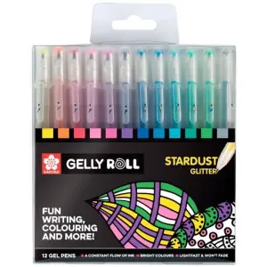Talens Sakura Estuche de 12 Bolígrafo de Gel Stardust Glitter Surtidos