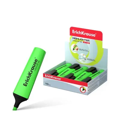 ErichKrause Visioline V-12 Marcador Fluorescente Punta Biselada Tinta Agua Verde